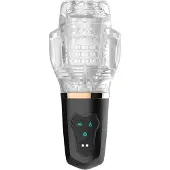 Funny Me Rocket Cup - masturbator med sug och vibration - transparent/svart