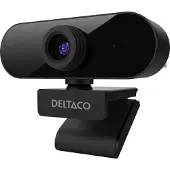 Deltaco W-100 - Webbkamera - färg - 2 MP - 1920 x 1080 - ljud - USB