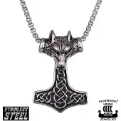 Northern Viking Jewelry NVJRS052 halsband Fenrir Wolfhead