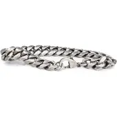 Ace of Spades antik pläterad pansararmband Miami Cuban 10 mm SSB-8405AN/20cm