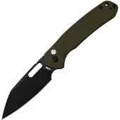 CJRB Pyrite Button Lock Green G10