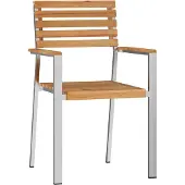 vidaXL Trädgårdsstol 4 pcs Brun 56x54,5x87cm Massivt teakträ
