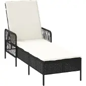vidaXL Solstol Svart och krämvit 55 x 200 x 92 cm konstrotting
