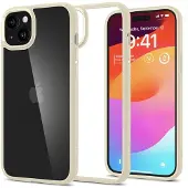 Spigen Crystal Hybrid iPhone 15 Plus-fodral - Transparent Beige