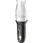 Funny Me Leopard Bellucci 360 - roterande-vibrerande masturbator (transparent-svart)