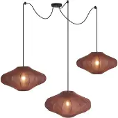 QAZQA Japandi Pendellampa Brun 50cm 3-ljus - Plu