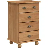 vidaXL Kommodes i massivt furu - - Brun - 45,8 x 40 x 79 cm - 4 lådor - Modern design - Praktisk förvaring