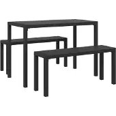 vidaXL Trädgårdsmöbelset 3 pcs Antracit Stål