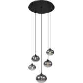 QAZQA Modern pendellampa svart med rökglas - Jia
