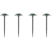 QAZQA Set med 4 gröna spjutspotlights inkl. LED IP44 Solar - Mushroom