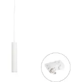 QAZQA Design Pendellampa Vit Inkl. 3-fas Skenadapter - 3-fas Tuba Small