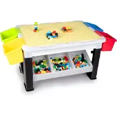 Eddy Toys Lekbord för barn med förvaring och 300 byggdelar