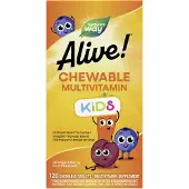 Nature'S Way , Levande! Barn, Smakbara Multivitaminer, Apelsin & Bärfrukt, 120 Smakbara Tabletter