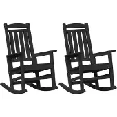vidaXL Gungstol 2 pcs Svart 92 x 70 x 108 cm polyeten