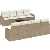 vidaXL Trädgårdsoffset Beige 55 x 55 x 37 cm konstrotting