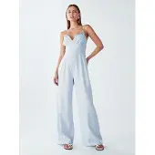 Willa Jumpsuit 'Palms' ljusblå