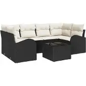 vidaXL Trädgårdsoffset Svart 55 x 55 x 37 cm konstrotting