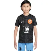 Nike Holland Tränings T-Shirt Dri-FIT Academy Pro Pre Match Women's EURO 2025 - Svart/Vit Barn - , storlek L: 147-158 cm