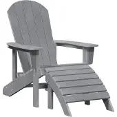 vidaXL Adirondack-fåtölj Ljusgrå 82 x 74 x 92 cm HDPE 42006632