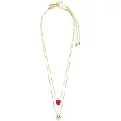 Pilgrim Halsband 'Maeve' guld / röd