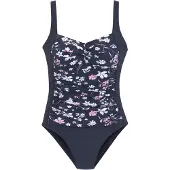 LASCANA Baddräkt marinblå / rosa / vit