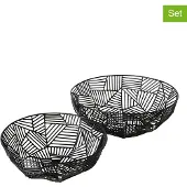Boltze dekorativa metallskålar GRAPHINA, 2 st Ø 25–30 cm