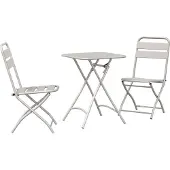 vidaXL Bistroset 3 delar Beige Stål 42002953
