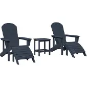 vidaXL Trädgård Stol 3 pcs Marinblå polyeten