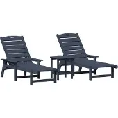 vidaXL Trädgårdsloungemöbler 3 pcs Marinblå 38 x 38 x 46cm polyeten
