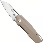 Bestech Toddler BG64C Satin 14C28N, Tan G10, pocket knife