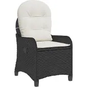 vidaXL Recliner med kudde Svart 56 x 66 x 95 cm polyrotting 42003418