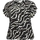 KAFFE CURVE Blus 'Sonna Stanley' kräm / svart