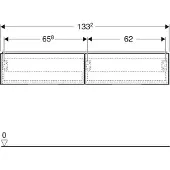 Geberit Underskåp ONE 2 lådor 133,2x26,6x47 valnöt