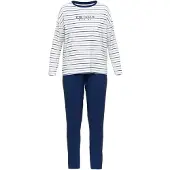 Tom Tailor Pyjamas 'Zaria' marinblå / safir / vit