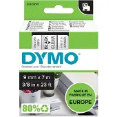 Dymo Märkband D1 9 mm, svart på transp