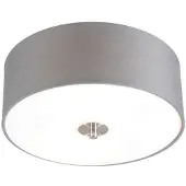 QAZQA Rustik taklampa grå 30 cm - Drum