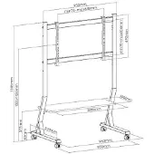 Art SD-22 - Vagn - för LCD/LED-display - stål - skärmstorlek: 45-90 - monteringsgränssnitt: 800 x 400 mm