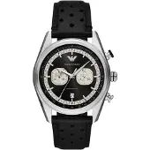 Giorgio Armani Montre Herrar AR11635 - Svart Läder - 42mm - 5 bar - Kvarts - Analogisk