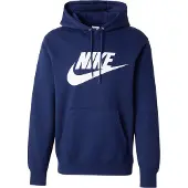 Nike Luvtröja Club Pullover Fleece - Obsidian/Vit, storlek Large