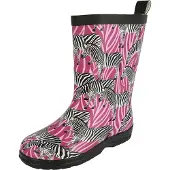 Beck Gummistövel 'Zebra' rosa / mörkrosa / svart / vit
