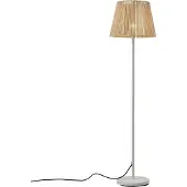 QAZQA Utomhusgolvlampa vit med beige lampskärm i rep IP44 - Virginia Jayla