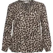 KAFFE CURVE Blus 'KAMirta' kitt / brun / svart