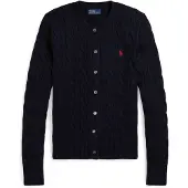 Ralph Lauren för kvinnor. 211971868008 Stickad kofta med åttor i bomull i marinblå färg (XL), Casual, Marino