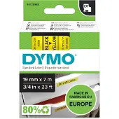 Dymo Tape D1 19 mm svart på gul