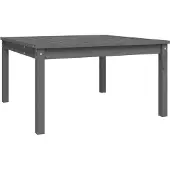 vidaXL Trädgårdsbord grå 82,5x82,5x45 cm massiv furu