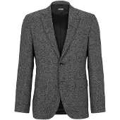 BOSS Regular-fit jacket in a herringbone wool blend