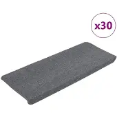 vidaXL Trappmattor självhäftande 30 st grå 65x24,5x3,5 cm