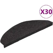 vidaXL Trappmattor självhäftande 30 st svart 65x22,5x3,5 cm