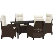 vidaXL Trädgårdsmöbelset 5 pcs Brun konstrotting