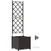 vidaXL Trädgårdsplanterare Brun 40 x 40 x 142 cm Stål
